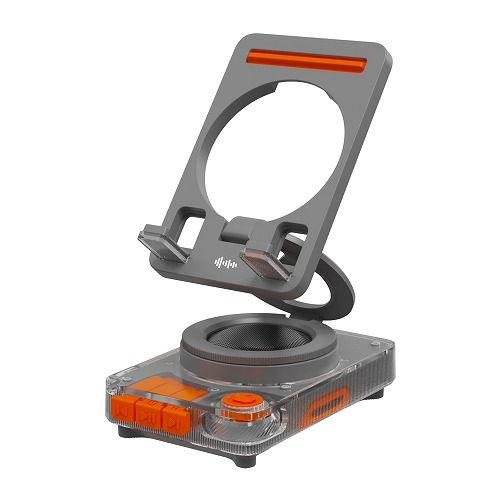 ワイヤレス スピーカー Bluetooth スマホスタンドスピーカー グレー