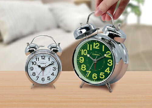 目覚まし時計 連続秒針 シルバー 保土ヶ谷電子販売 HT-A037W-SV