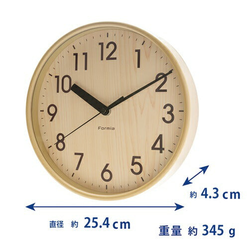 インテリア掛時計 連続秒針 ナチュラル色 保土ヶ谷電子販売 HIC-006W-N