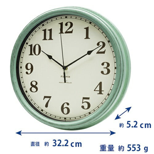 インテリア掛時計 ステップ秒針 グリーン 保土ヶ谷電子販売 HIC-011RC-GN