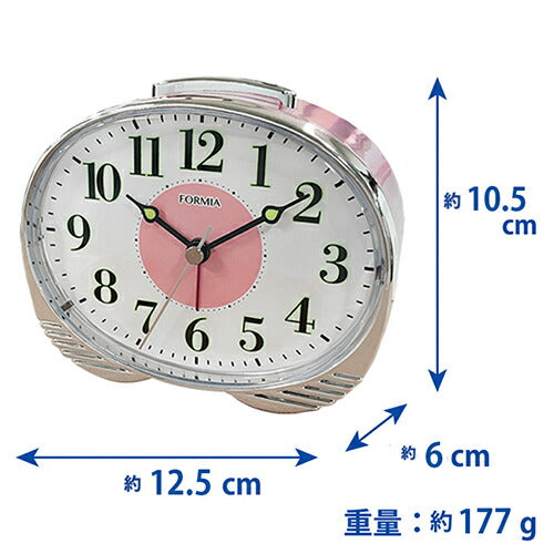 目覚まし時計 連続秒針 ピンク 保土ヶ谷電子販売 HT-A045W-PK