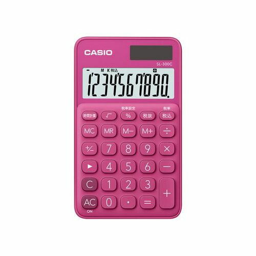 カラフル電卓 手帳タイプ ビビッドピンク CASIO SL-300C-RD – ベイシア