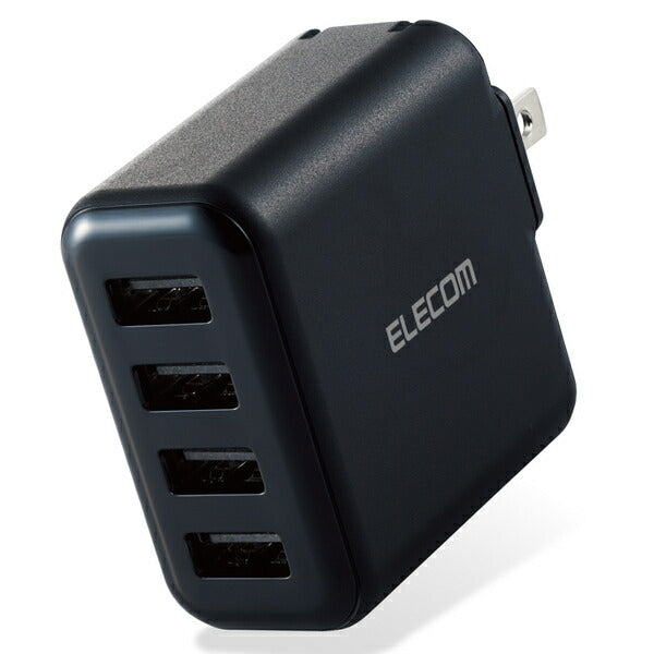 エレコム　ELECOM　スマートフォン・タブレット用AC充電器 USB-A4ポート Type-C1ポート　MPA-ACD02BK ブラック