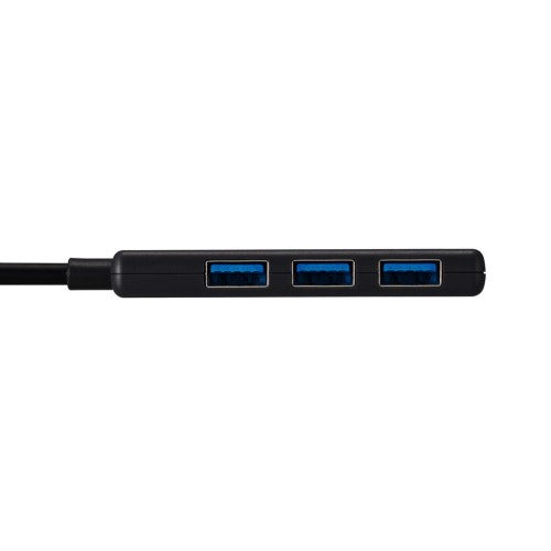 USB ハブ USB3.2 Gen1 < USB-A ×3 > バスパワー コンパクト 薄型 【 USBポート 搭載 Windows 11 10 Mac PC MacBook Surface 等対応 】 ケーブル長10cm(ブラック) エレコム U3H-H030BK