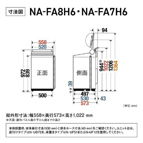 パナソニック 全自動洗濯機 ホワイト NA-FA8H6-W 洗濯・脱水8kg スゴ落ち泡洗浄 パワフル立体水流 中型 5kg以上 Panasonic