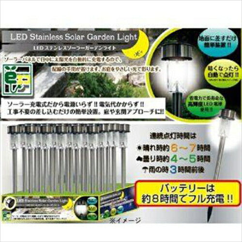 トレードワン FT-046 ステンレス LEDソーラーガーデンライト シルバー