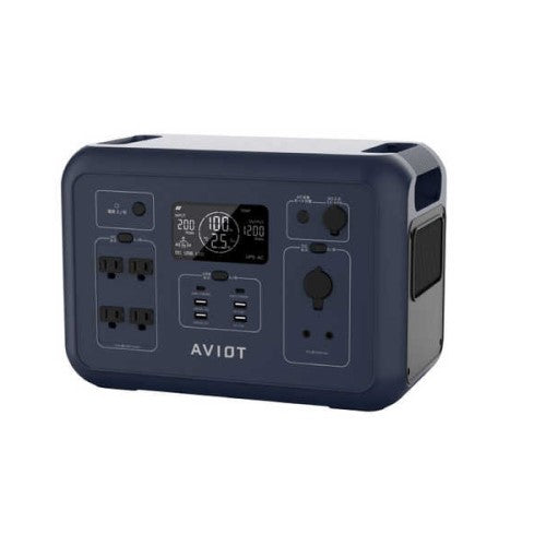 ポータブル電源 リン酸鉄リチウムイオン電池 15出力 AC・DC充電・ソーラー(別売) USB Power Delivery対応 AVIOT PS-F1200-NV