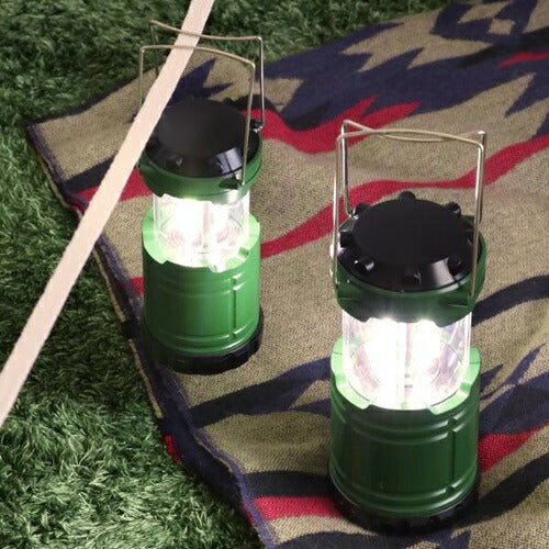 スライド式ハンディランタン 2サイズセット グリーン トレードワン 30492