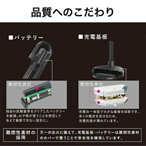 掃除機 コードレス スタンド付き 軽量 強力吸引 ハンディ iNSTICK ZUBAQ 紙パック式 三菱電機 HC-JK2E-B マットチタンブラック