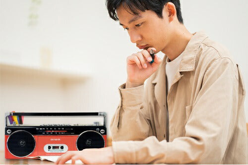 Bluetooth対応 ラジオカセットレコーダー(レッド) アイワ GAA4-RCP0002(RD)