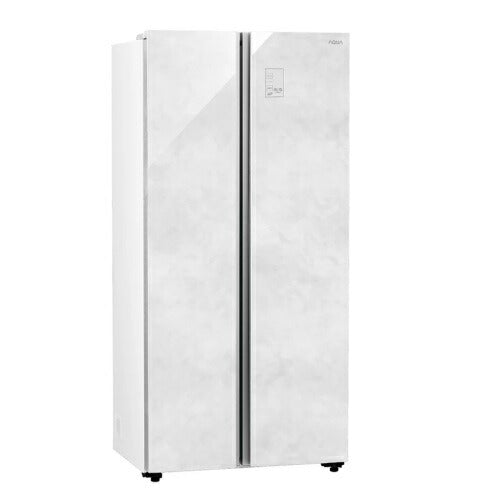 冷蔵庫 475L 観音開き アクア AQR-SBS48A(W) クリアマーブルホワイト 大容量