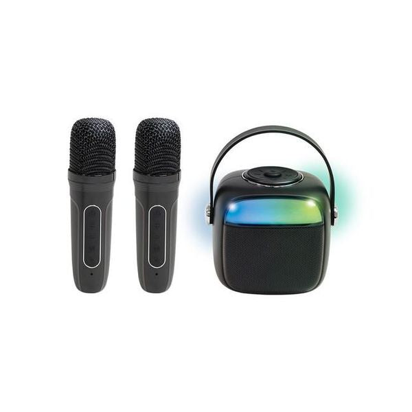 カラオケもできるBluetoothスピーカー (マイク2本付) ピーナッツクラブ