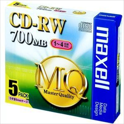 マクセル CD-RW データ用 CDRW80MQ.S1P5S 700MB 4倍速対応 MQ 5枚