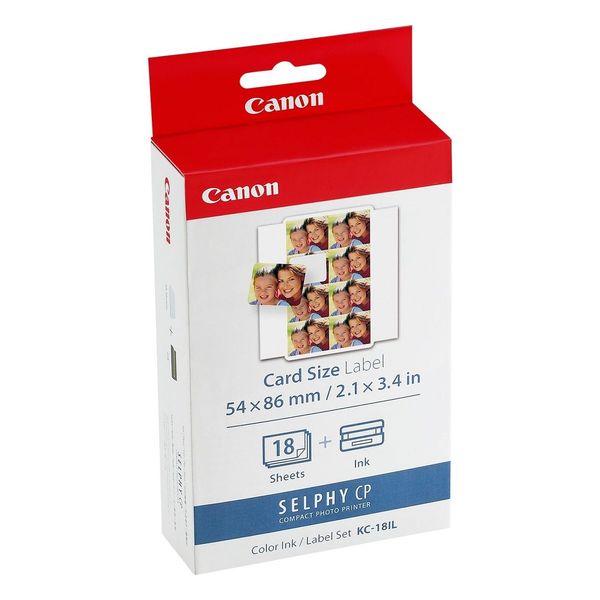 カラーインク/ラベルセット:プチシール 8分割シール キヤノン KC-18IL