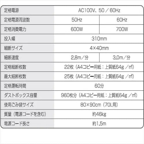 IRIS OHYAMA アイリスオーヤマ 電動シュレッダー OF325C ホワイト A3 クロスカット 60L