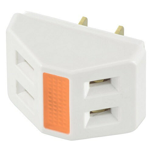 2口タップ ネオン付き 白 オーム電機 HS-H32NO/W
