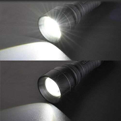 LEDズームライト ラバーグリップ ECLAT USB充電式 900ルーメン オーム電機 LHA-ZC90A7