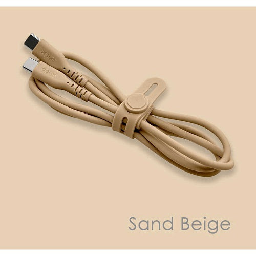USB Type-C to Type-C Power Delivery シリコンケーブル 1m calon サンドベージュ ラスタバナナ R10CACC3A04SBE