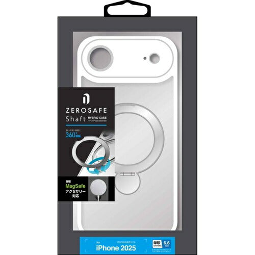 iPhone Air ケース カバー ハイブリッド ZEROSAFE Shaft MagSafe対応 マグネット充電 耐衝撃 MIL フロスト TPUバンパーケース リング付き 落下防止 ワイヤレス充電 フロストホワイト ラスタバナナ 9071IP5CZSFWH