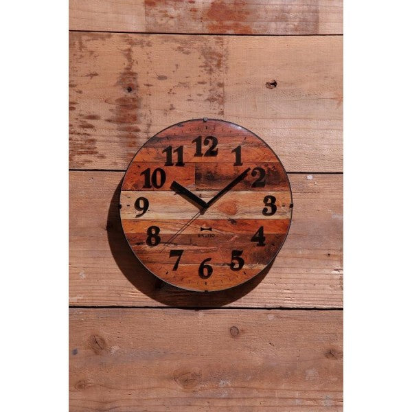 電波ビンテージウッドクロック ブラウン BRUNO(ブルーノ) BCR008-BR