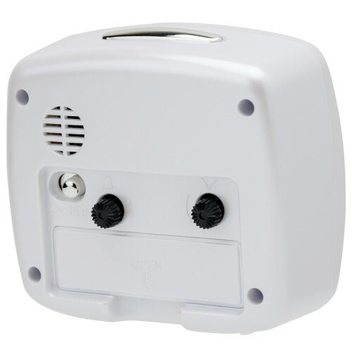 保土ヶ谷 目覚まし時計 スヌーズ 電子音 連続秒針 集光文字盤 HT-A022W WH 置時計