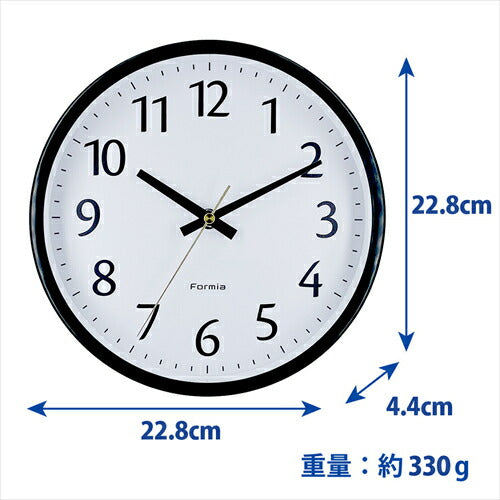 保土ヶ谷電子販売 フォルミア Formia 掛時計 HWC-012W-BK ブラック アナログ
