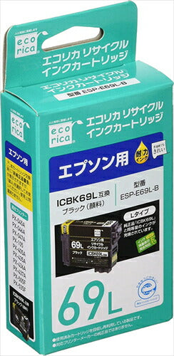 エコリカ インク ecorica エプソン ICBK69L対応リサイクルインク ブラック ESP-E69L-B 残量表示対応 リサイクル