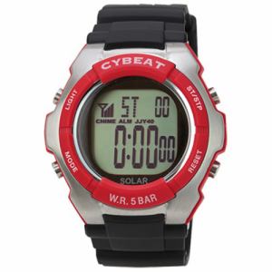 腕時計 ソーラー電波デジタル CYBEAT・サイビ-ト レッド サンフレイム SRC04-RE