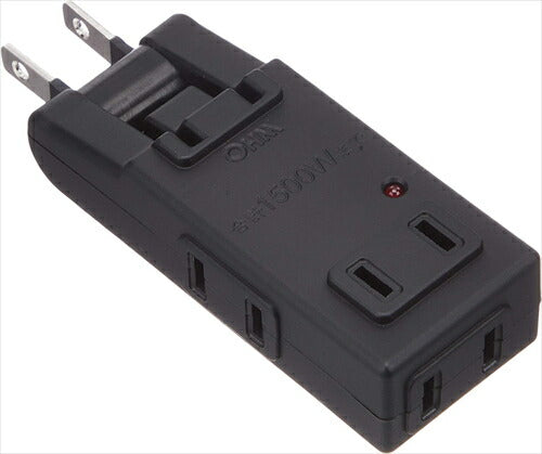 オーム OHM 雷に強いマイクロタップ 4個口 黒 HS-AKS4PBT-K 00-6959