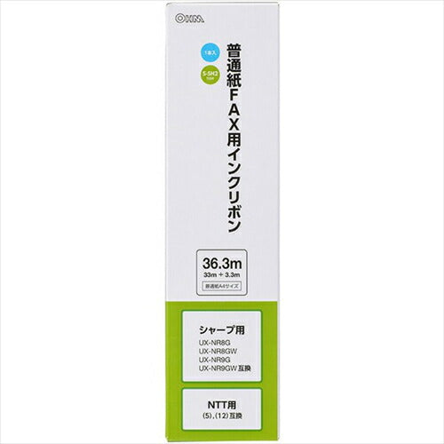 オーム電機 普通紙FAXインクリボン S-SH2タイプ OAI-FHD36S 1本入 36.3m