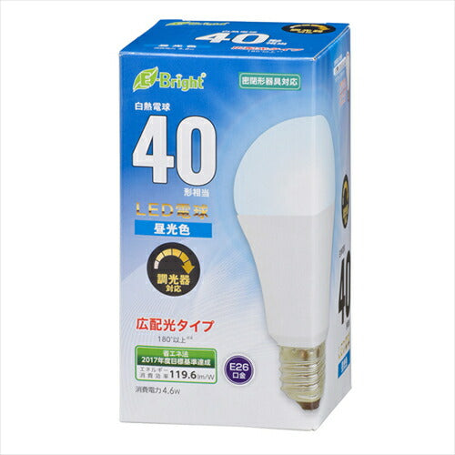 OHM オーム電機 LED電球 E26 40形相当 広配光 密閉器具・調光器対応 昼光色 LDA5D-G D AS20 06-3618