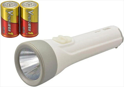 オーム電機 オーム OHM LED懐中ライト 懐中電灯 常備灯 単1形乾電池×2本付き 110ルーメン LHP-1211C7 08-0924 LED 懐中ライト 灯器