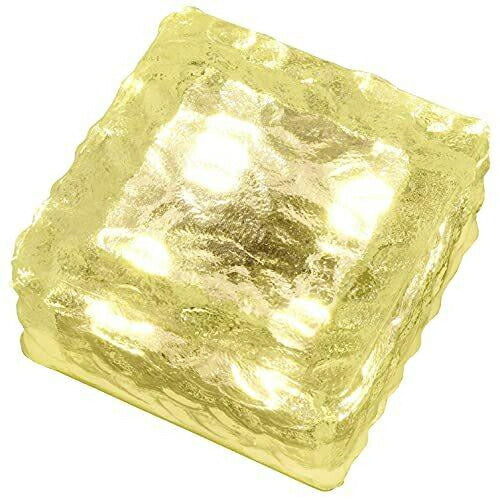 山善 LEDソーラーライト 10cm角 ゴールド色 (自動点灯スイッチ) (防塵防水性能:IP66防水) ゴールド 1個 WLL-1027(GD) 灯器