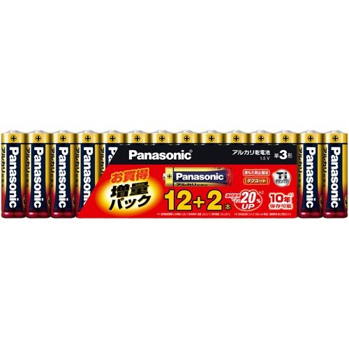 パナソニック Panasonic 乾電池 アルカリ乾電池 単3形12+2本パック LR6XJSP/14S
