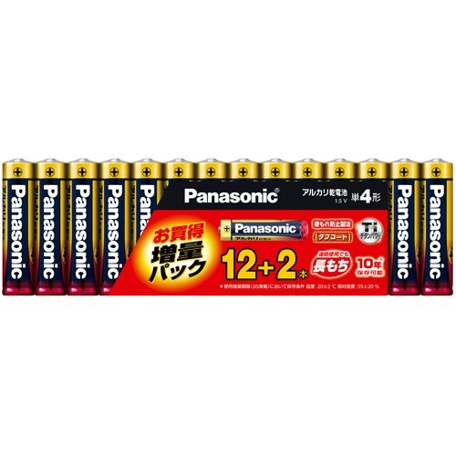 パナソニック Panasonic 乾電池 アルカリ乾電池 単4形12+2本パック LR03XJSP/14S