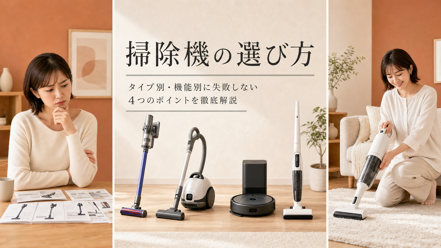 掃除機の選び方｜タイプ別・機能別に失敗しない4つのポイントを徹底解説