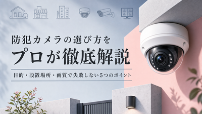 防犯カメラの選び方をプロが徹底解説｜目的・設置場所・画質で失敗しない5つのポイント