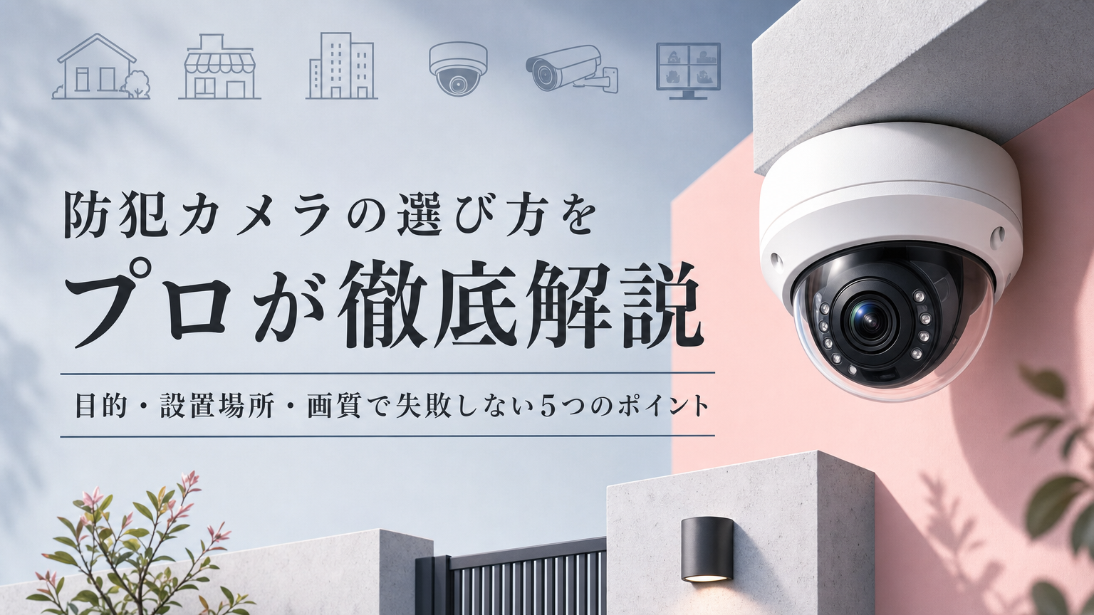 防犯カメラの選び方をプロが徹底解説｜目的・設置場所・画質で失敗しない5つのポイント