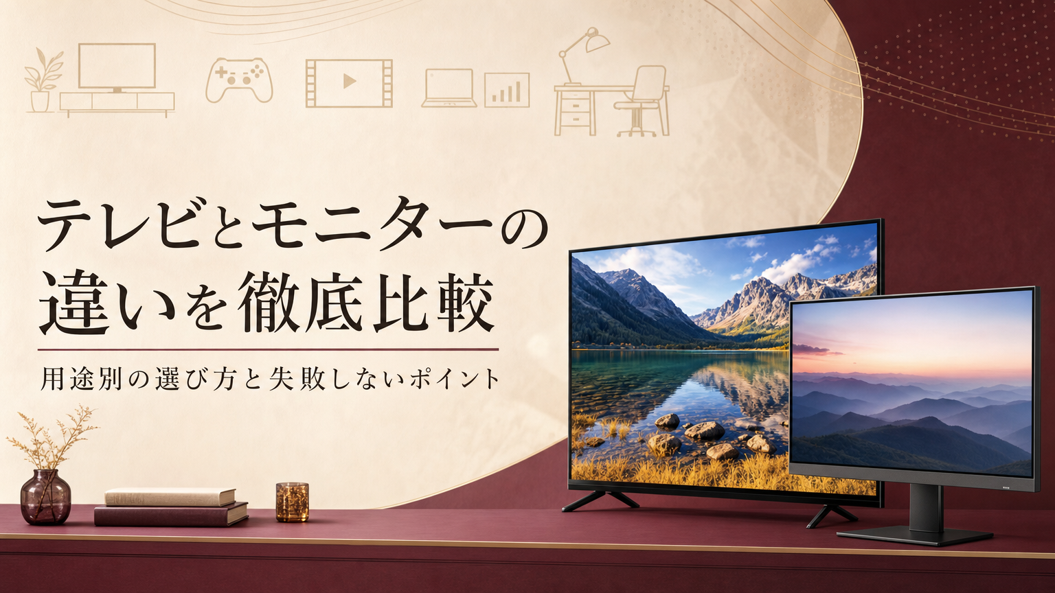 テレビとモニターの違いを徹底比較｜用途別の選び方と失敗しないポイント