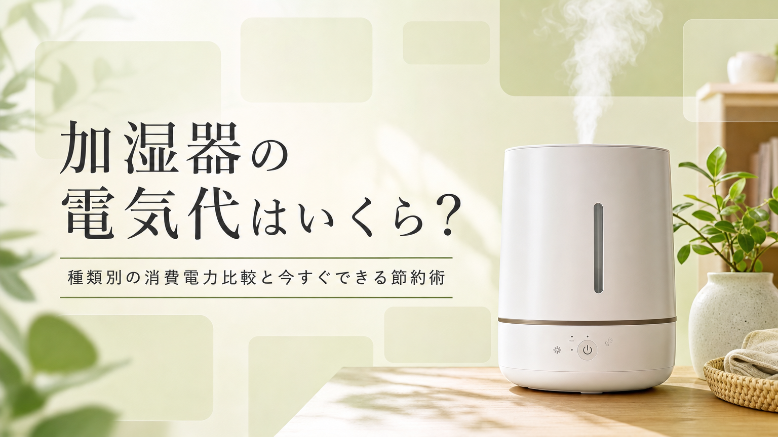 加湿器の電気代はいくら？種類別の消費電力比較と今すぐできる節約術