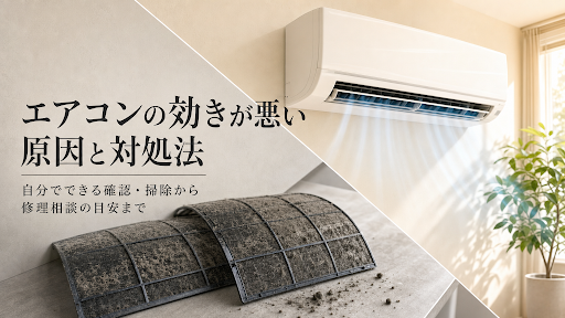 エアコンの効きが悪い原因と対処法｜自分でできる確認・掃除から修理相談の目安まで