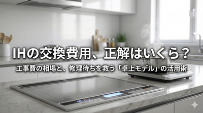 IHクッキングヒーターの交換費用はいくら？工事費の相場と、修理までの「つなぎ」に便利な卓上IH5選