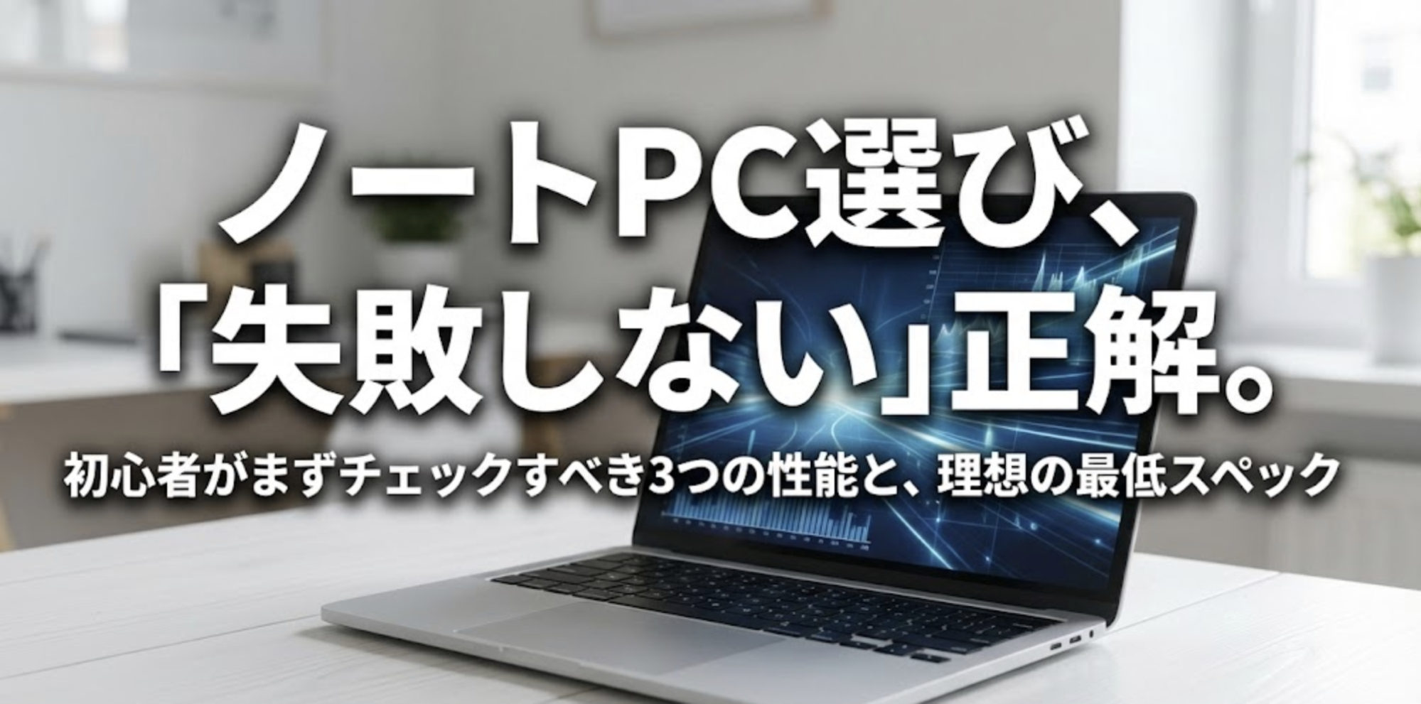 初めてのノートパソコン選び、初心者がチェックすべき3つの性能とは？学生・社会人におすすめの「失敗しない」最低スペック