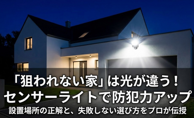 センサーライトで家の防犯力を高める！設置場所の正解と、プロが教える「狙われない家」にするための選び方