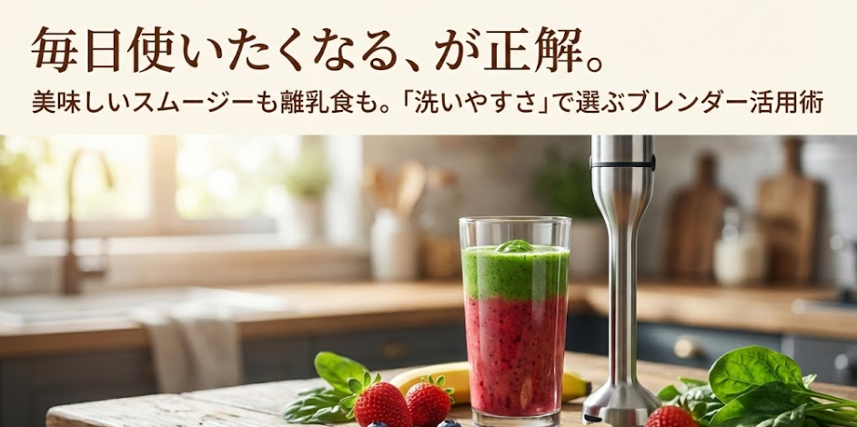 ブレンダーは「洗いやすさ」で選ぶのが正解！出し入れが苦にならないおすすめ5選と、家事ラクを叶えるチェックポイント