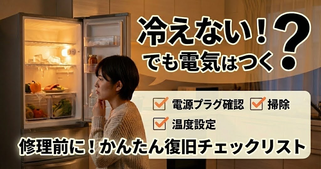 冷蔵庫が冷えないけど電気はつくのは故障？修理を呼ぶ前に試すべき復旧手順