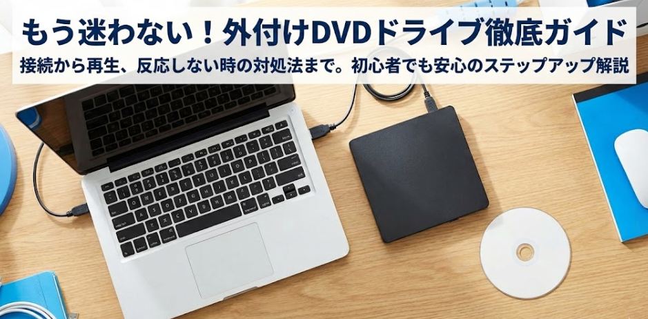 【初心者向け】外付けDVDドライブの使い方ガイド！接続しても反応しない時の対処法とおすすめ再生ソフトを解説