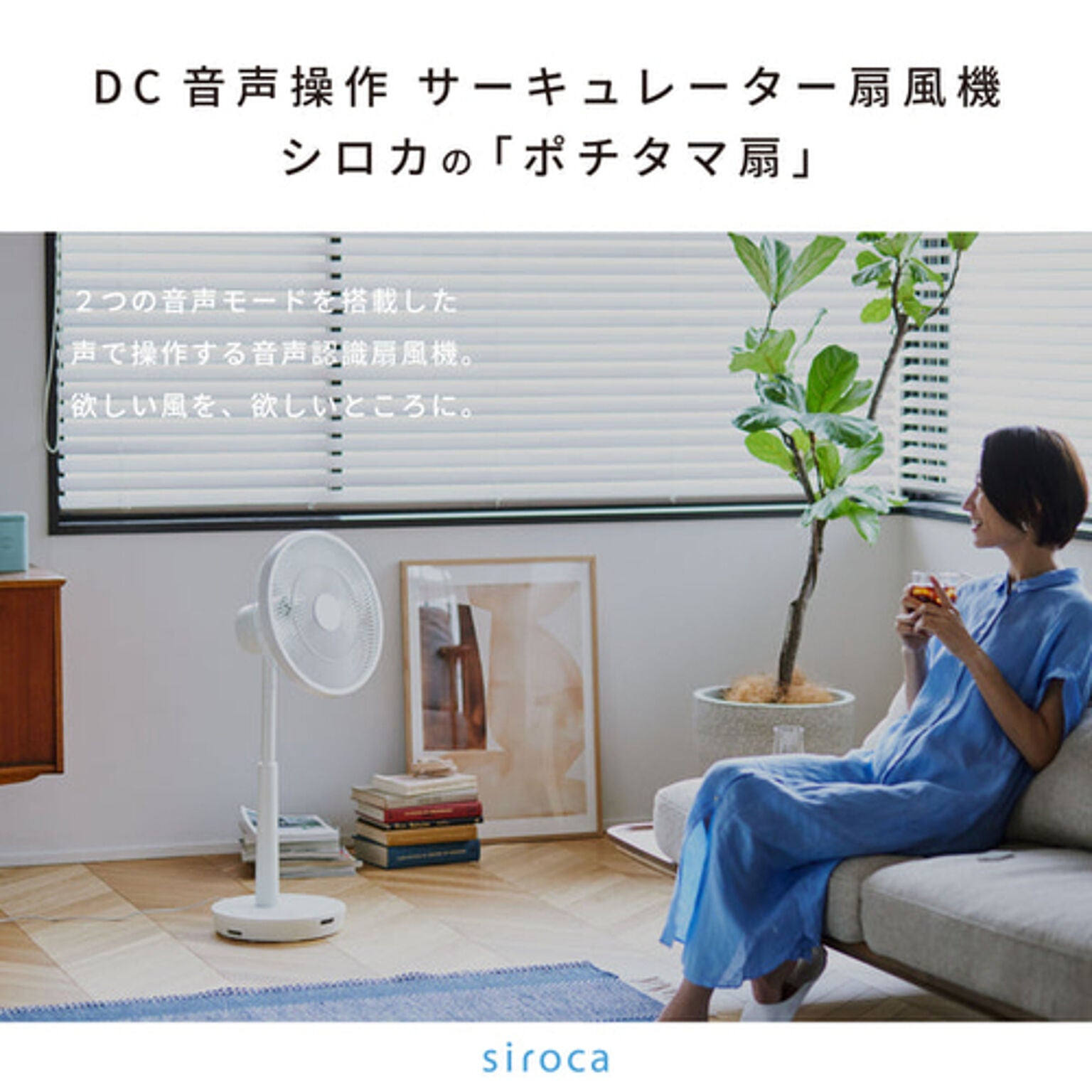 サーキュレーター扇風機 DC音声操作 2024年モデル ブラック siroca SF-V191(K)