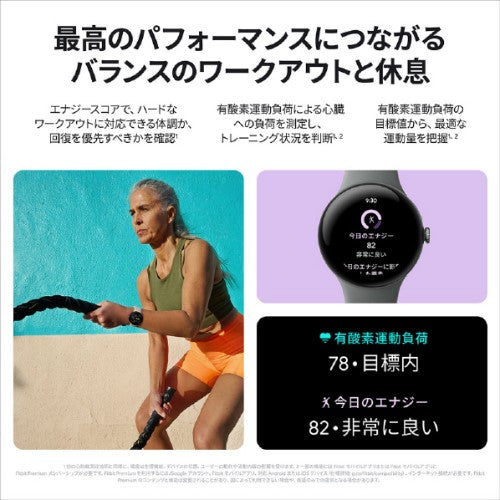 Pixel Watch 3 45mm Matte Black アルミケース / Obsidian アクティブバンド (WiFi) スマートウォッチ グーグル GA05785-US