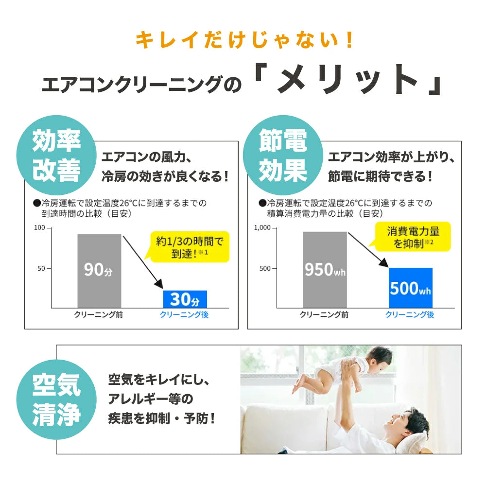 エアコンクリーニング 家庭用 除菌 抗菌剤入り 全国対応 風呂場不使用 ベイシア電器